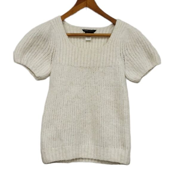 BcbgMaxazria Ivory Alpaca Blend Short Sleeved Sweater - Picture 1 of 11